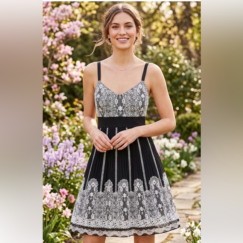 INC International Concepts Black and White Midi Dress